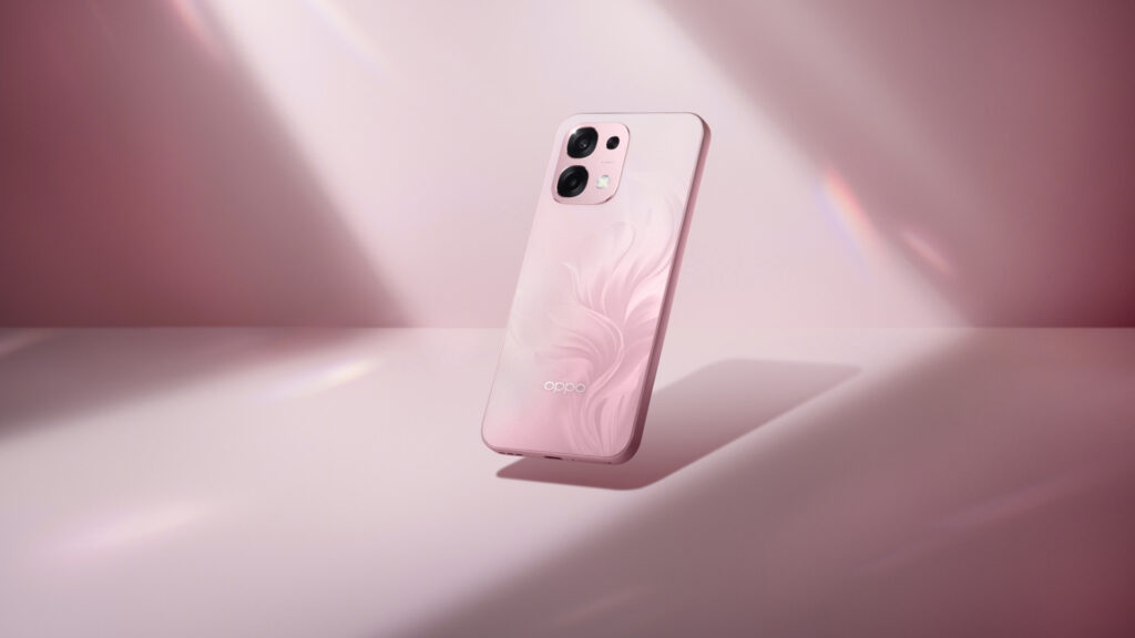 Pink phone with elegant design