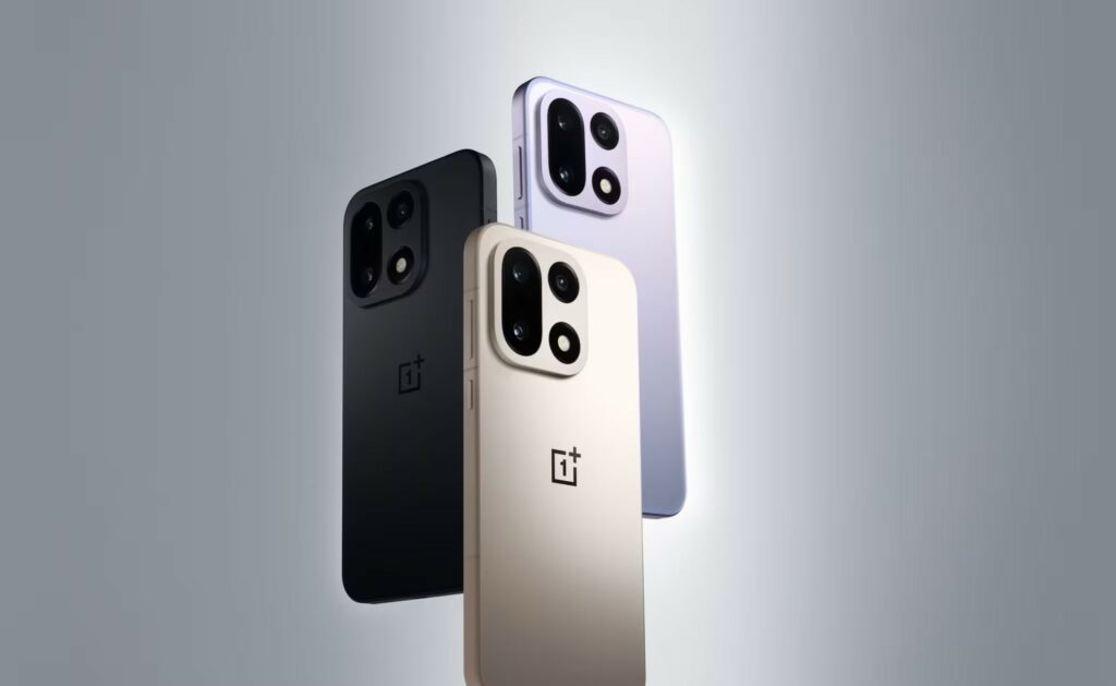 OnePlus 15 phone in three colors