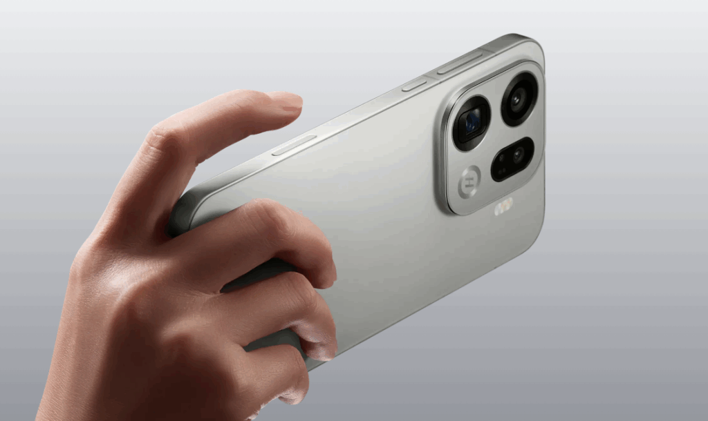 Hand holding sleek smartphone design