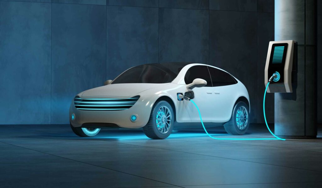 electric vehicles getting charged