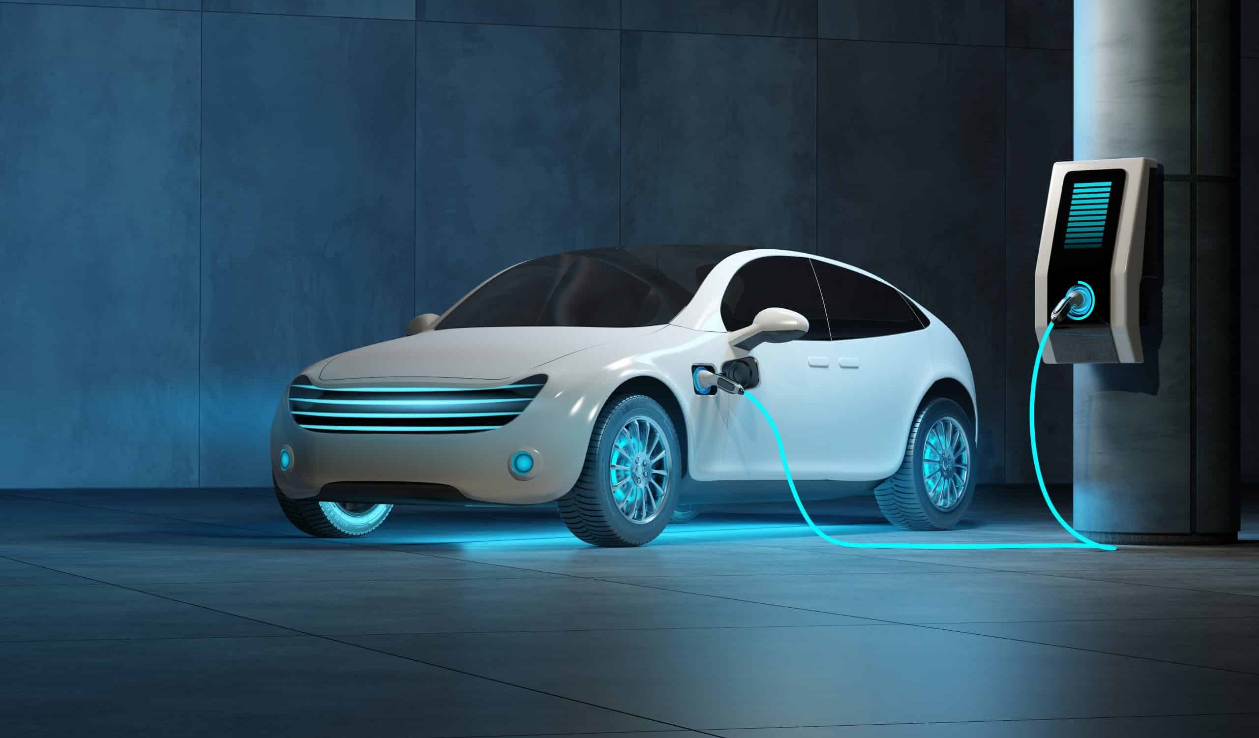 electric vehicles getting charged